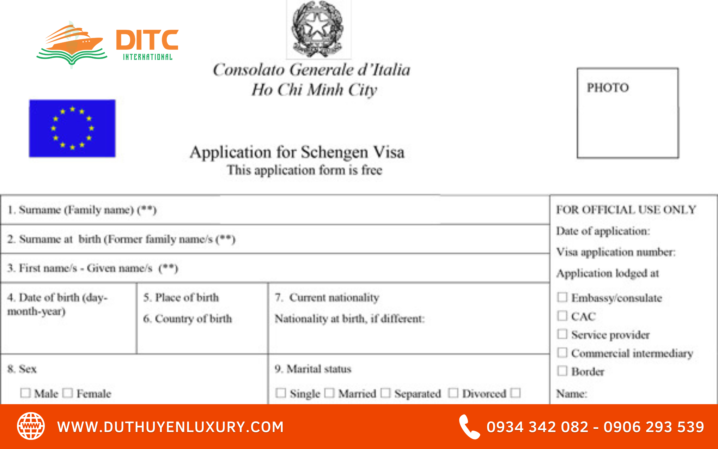 hướng dẫn điền đơn xin visa ý