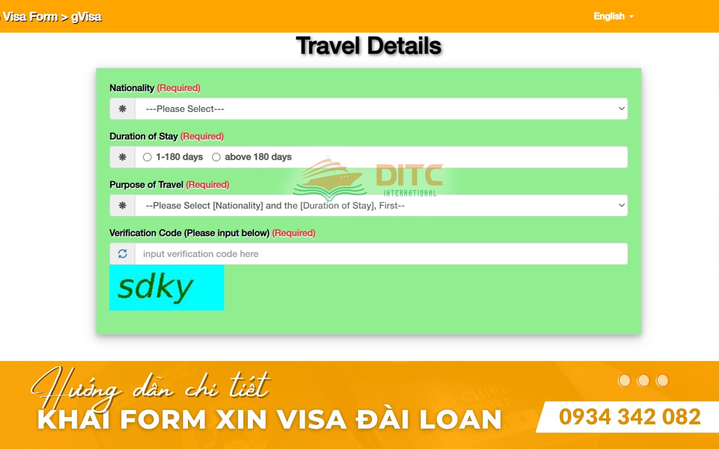 KHAI FORM XIN VISA ĐÀI LOAN