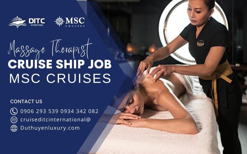 nhân viên massage therapist làm việc trên tàu msc, massage therapist on msc